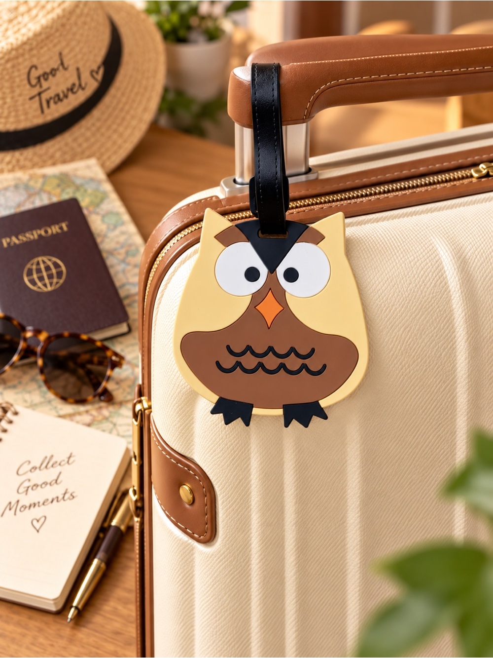 Cute Owl Luggage Tag Travel Bag Accessory NWT